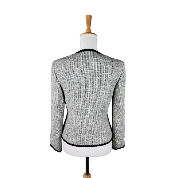 Max Mara Weekend Black And White Tweed Blazer Size 4 - Picture 3 of 9